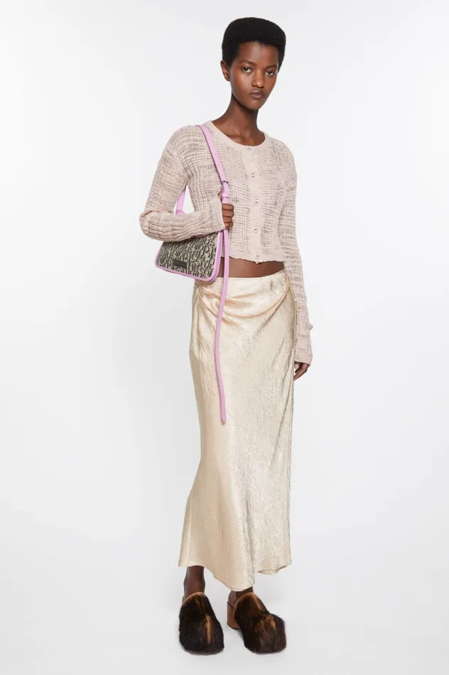 Acne Studios Satin Wrap Skirt Shell Beige Women Skirts