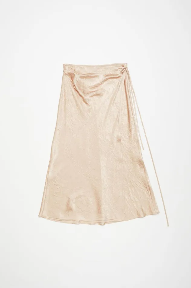 Acne Studios Satin Wrap Skirt Shell Beige Women Skirts
