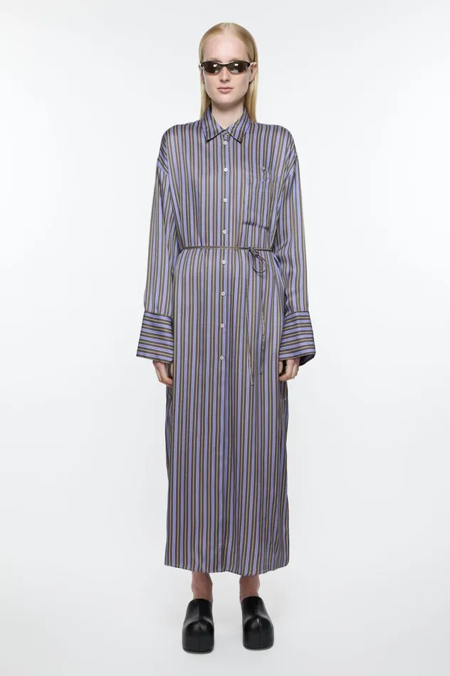 Acne Studios Shirt Dress Purpleanthracite Grey Women Dresses