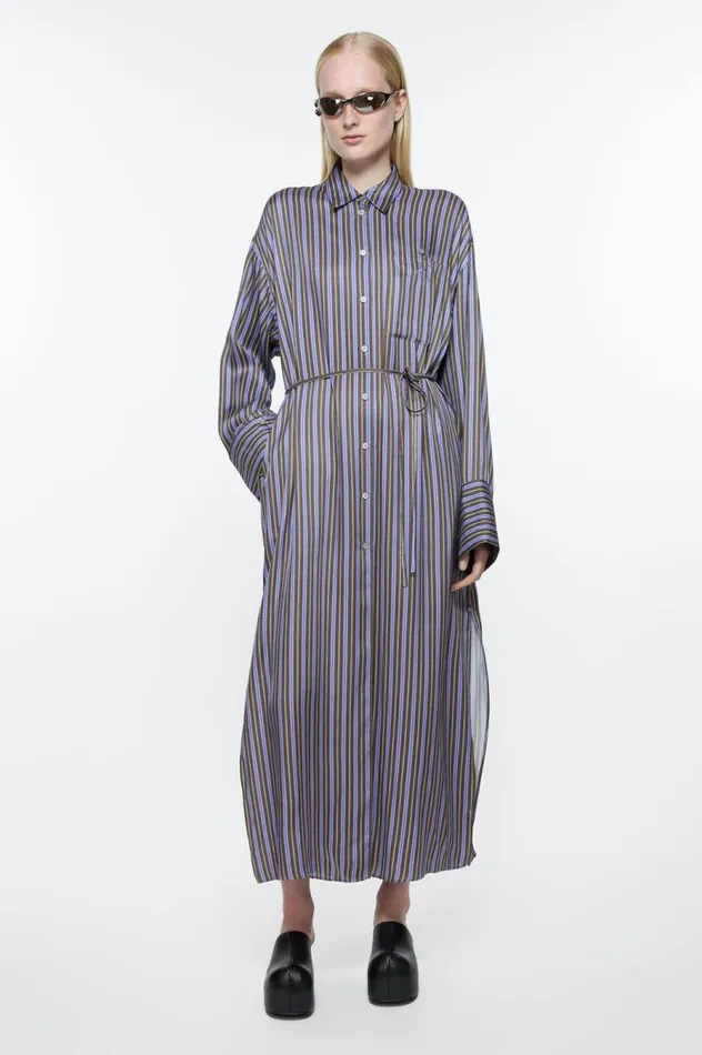Acne Studios Shirt Dress Purpleanthracite Grey Women Dresses
