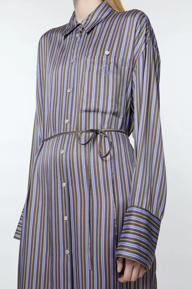 Acne Studios Shirt Dress Purpleanthracite Grey Women Dresses