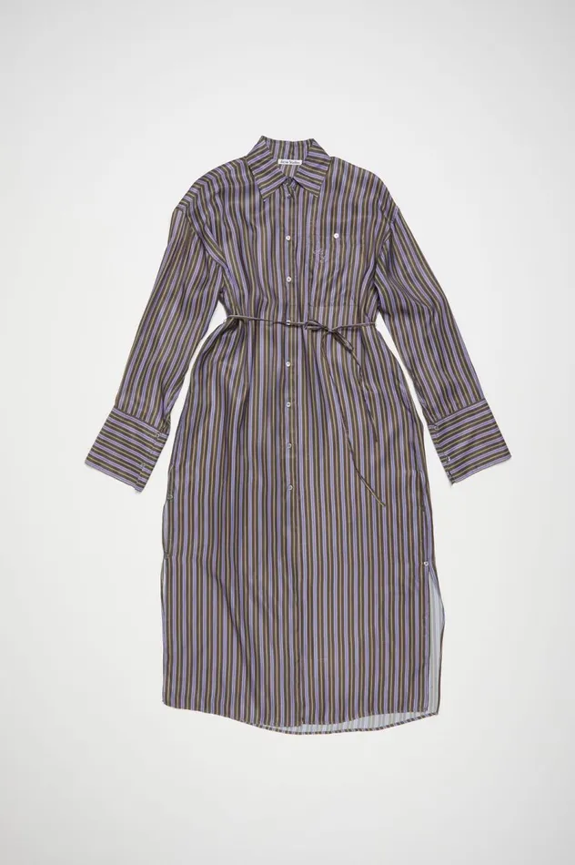Acne Studios Shirt Dress Purpleanthracite Grey Women Dresses