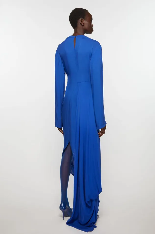 Acne Studios Silk Fluid Dress Electric Blue Women Dresses