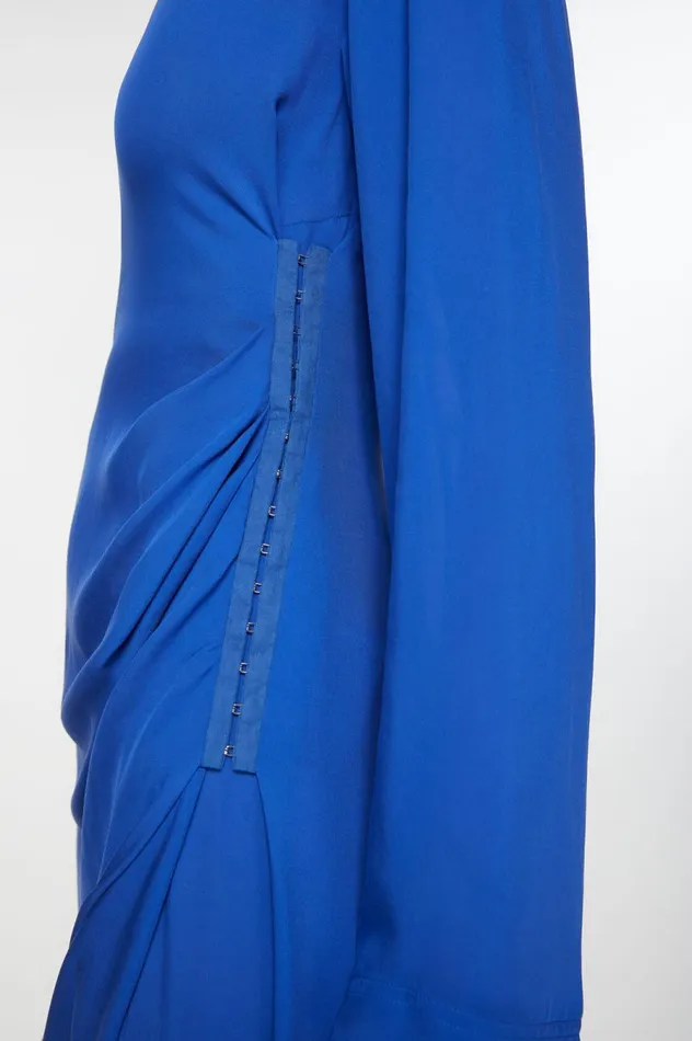 Acne Studios Silk Fluid Dress Electric Blue Women Dresses