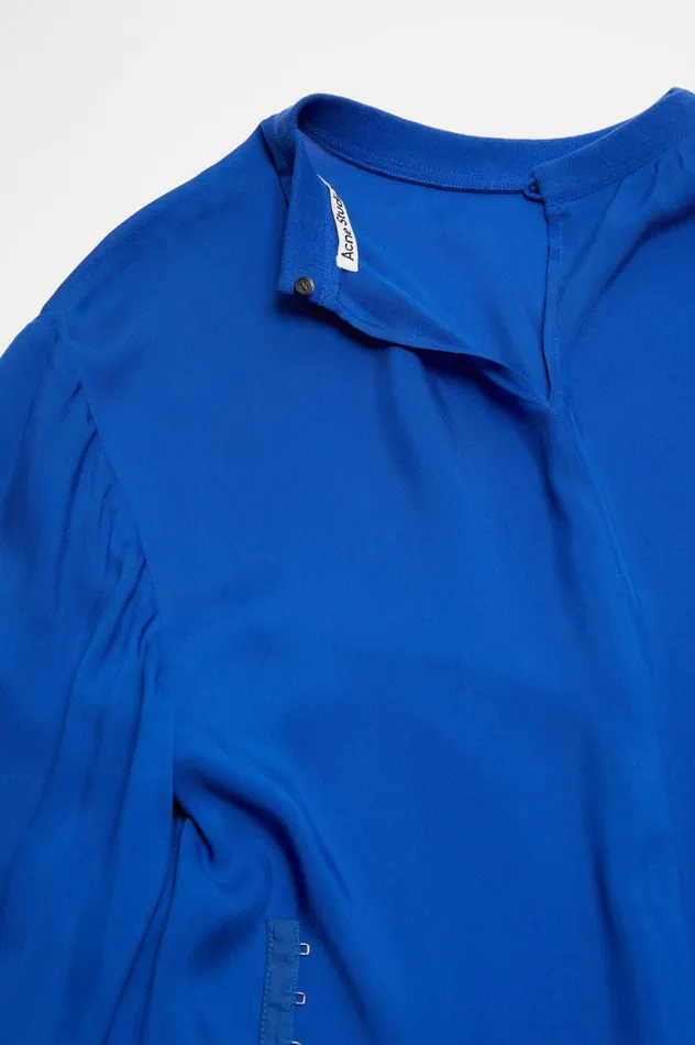 Acne Studios Silk Fluid Dress Electric Blue Women Dresses