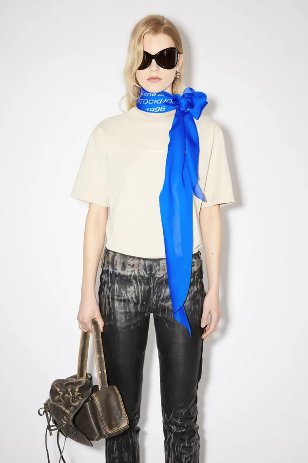 Acne Studios Silk Scarf Electric Blue Men Scarves