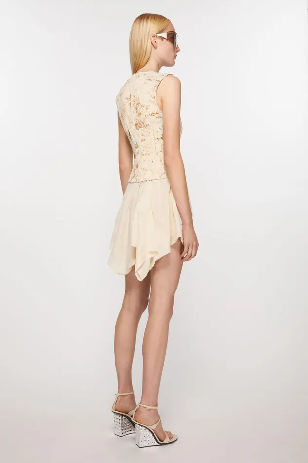 Acne Studios Sleeveless Dress Print Ecru Beige Women Dresses