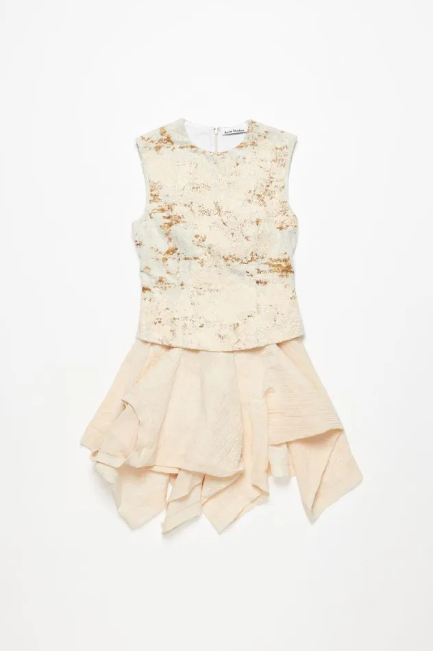 Acne Studios Sleeveless Dress Print Ecru Beige Women Dresses