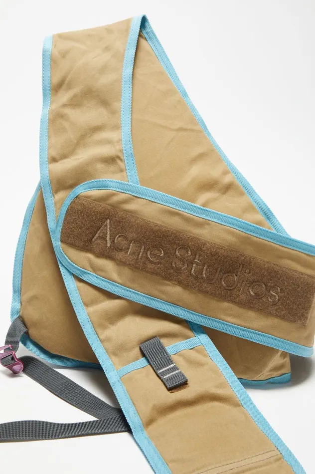 Acne Studios Sling Backpack Beigeblue Women Bags