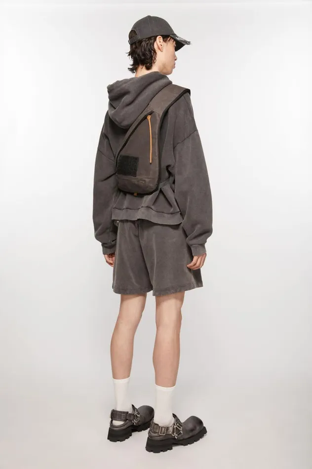 Acne Studios Sling Backpack Greyblack Men Bags