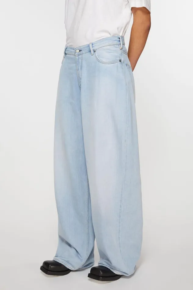Acne Studios Super Baggy Fit Jeans 8211 2023F Mid Blue Women Jeans