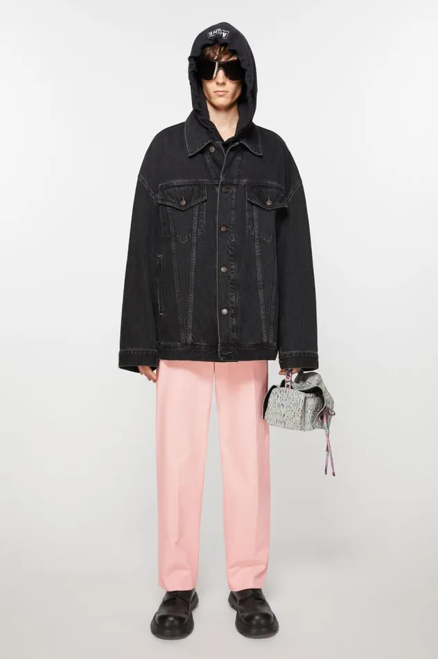 Acne Studios Twill Cottonblend Trousers Pale Pink Men Trousers