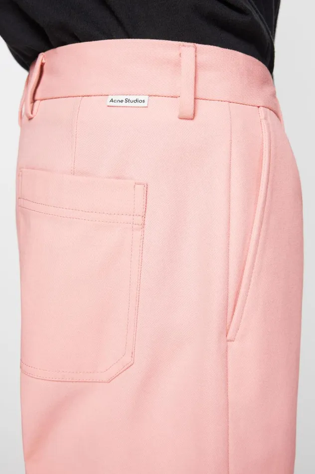 Acne Studios Twill Cottonblend Trousers Pale Pink Men Trousers