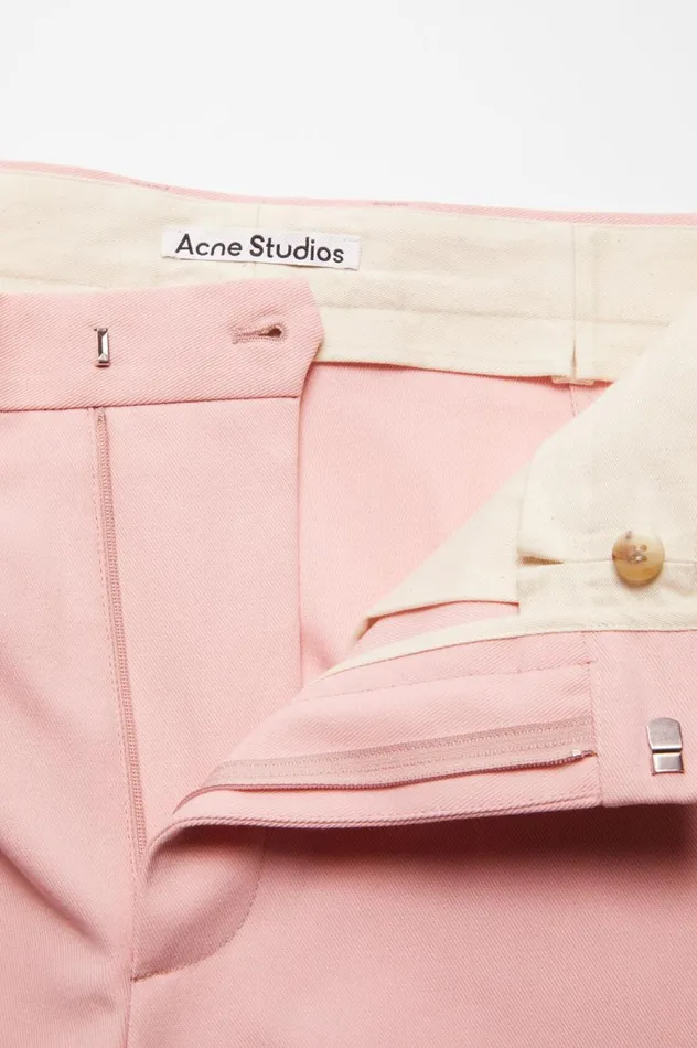 Acne Studios Twill Cottonblend Trousers Pale Pink Men Trousers