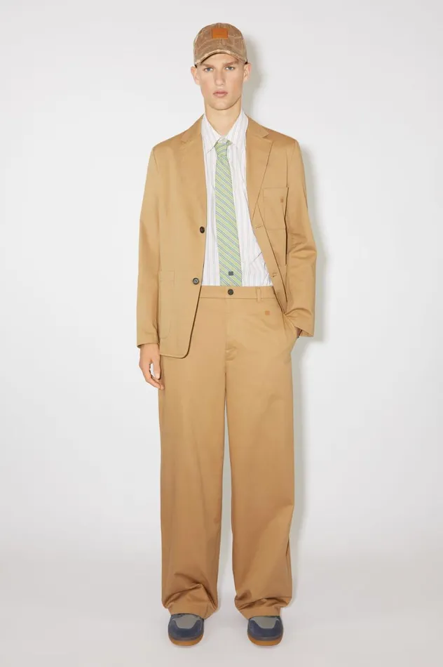 Acne Studios Twill Cotton Tailored Jacket Camel Brown Men Outerwear