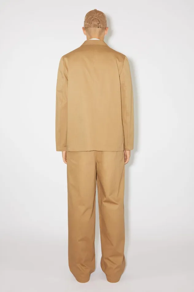 Acne Studios Twill Cotton Tailored Jacket Camel Brown Men Outerwear