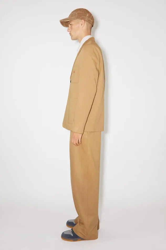 Acne Studios Twill Cotton Tailored Jacket Camel Brown Men Outerwear