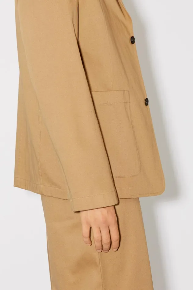 Acne Studios Twill Cotton Tailored Jacket Camel Brown Men Outerwear