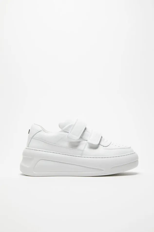 Acne Studios Velcro Strap Platform Sneakers Optic Whiteoptic White Women Face Collection