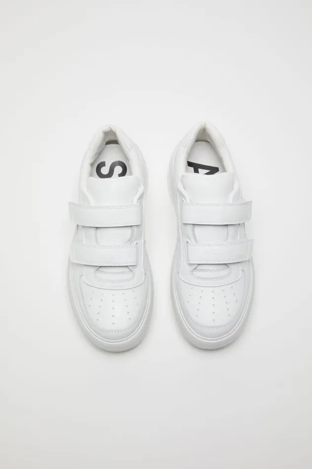 Acne Studios Velcro Strap Platform Sneakers Optic Whiteoptic White Women Face Collection
