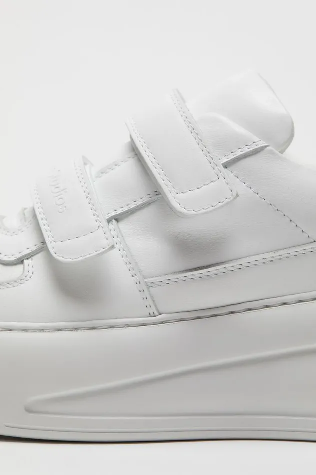 Acne Studios Velcro Strap Platform Sneakers Optic Whiteoptic White Women Face Collection