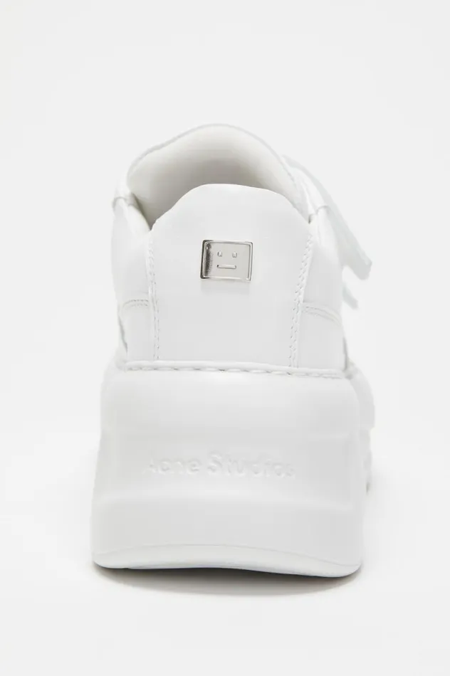 Acne Studios Velcro Strap Platform Sneakers Optic Whiteoptic White Women Face Collection