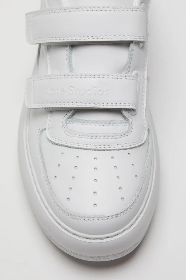 Acne Studios Velcro Strap Platform Sneakers Optic Whiteoptic White Women Face Collection
