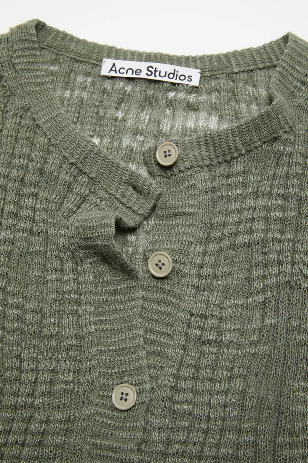 Acne Studios Wide Rib Cardigan Seagrass Green Women Knitwear