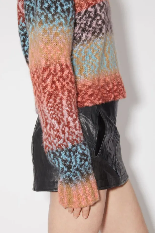 Acne Studios Wool Blend Jumper Brownblue Multi Women Knitwear