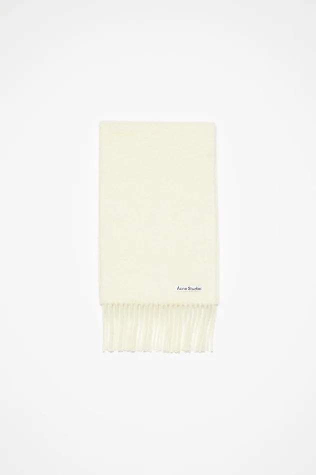Acne Studios Wool Fringe Scarf Warm White Men Scarves