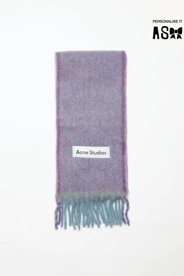 Acne Studios Wool Mohair Scarf 8211 Narrow Lavender Purple Men Scarves