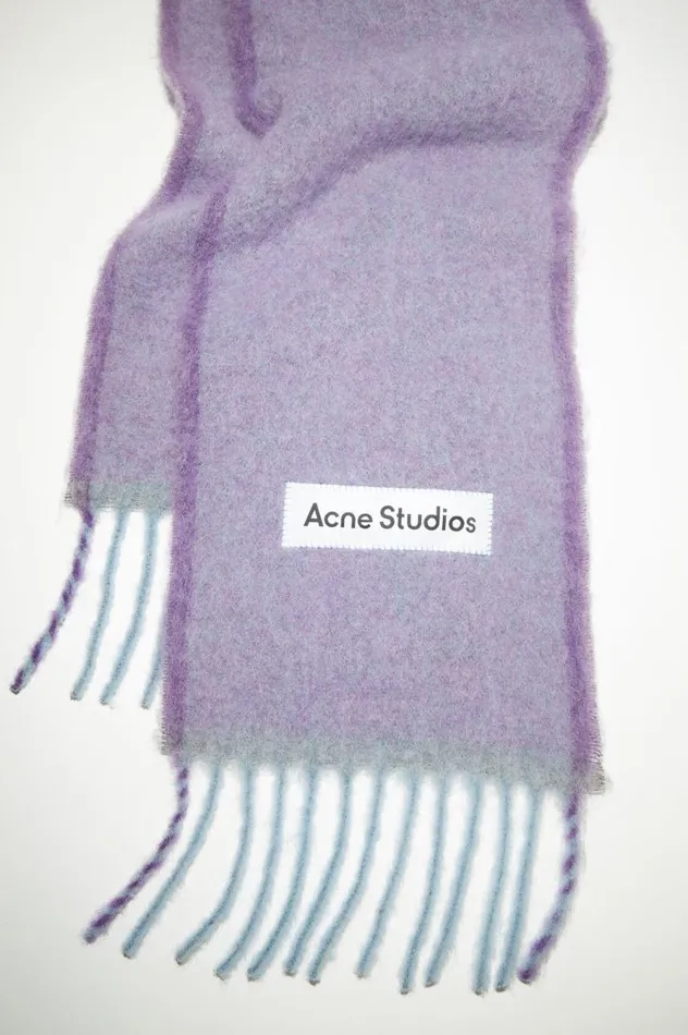 Acne Studios Wool Mohair Scarf 8211 Narrow Lavender Purple Men Scarves