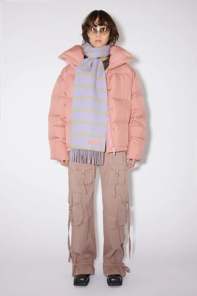 Acne Studios Wool Scarf Pink Label 8211 Narrow Lilacyellow Men Scarves