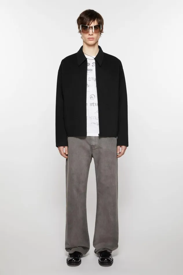 Acne Studios Wool Zipper Jacket Black Men Outerwear