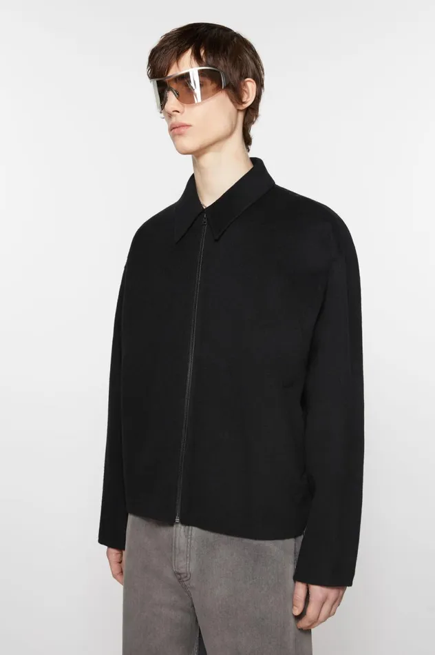 Acne Studios Wool Zipper Jacket Black Men Outerwear