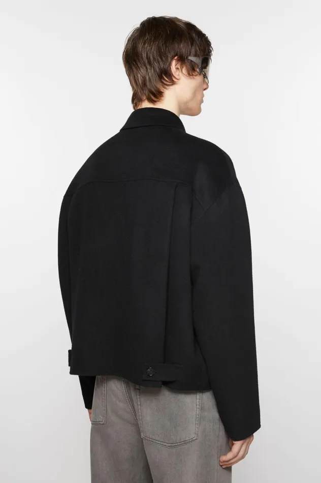 Acne Studios Wool Zipper Jacket Black Men Outerwear