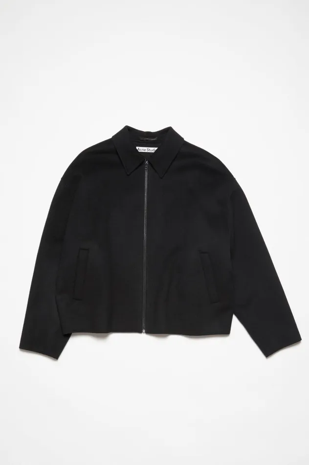 Acne Studios Wool Zipper Jacket Black Men Outerwear