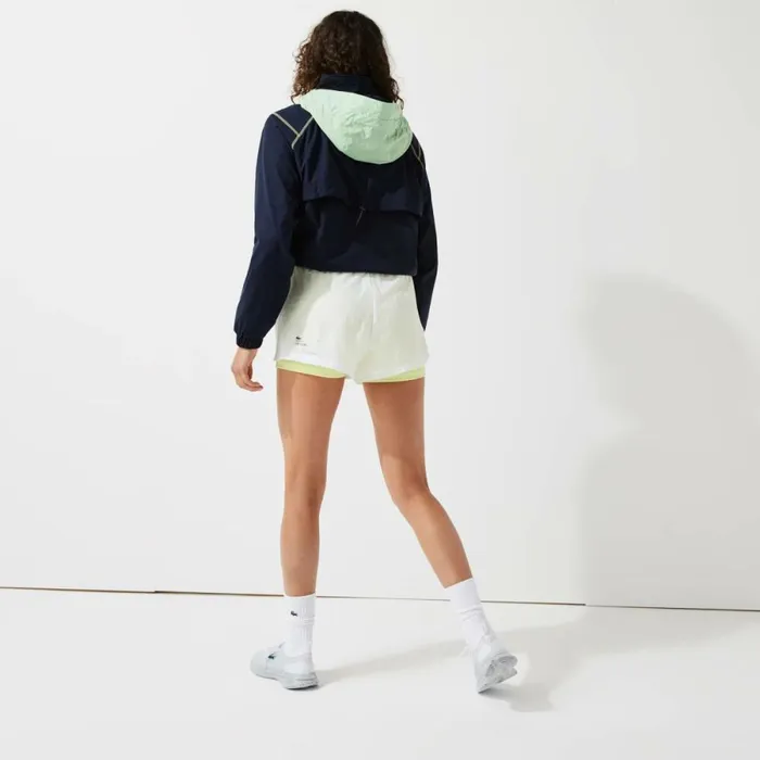 Activewear Women Lacoste Women039s SPORT Light Nylon Shorts White Flashy Yellow 6b2