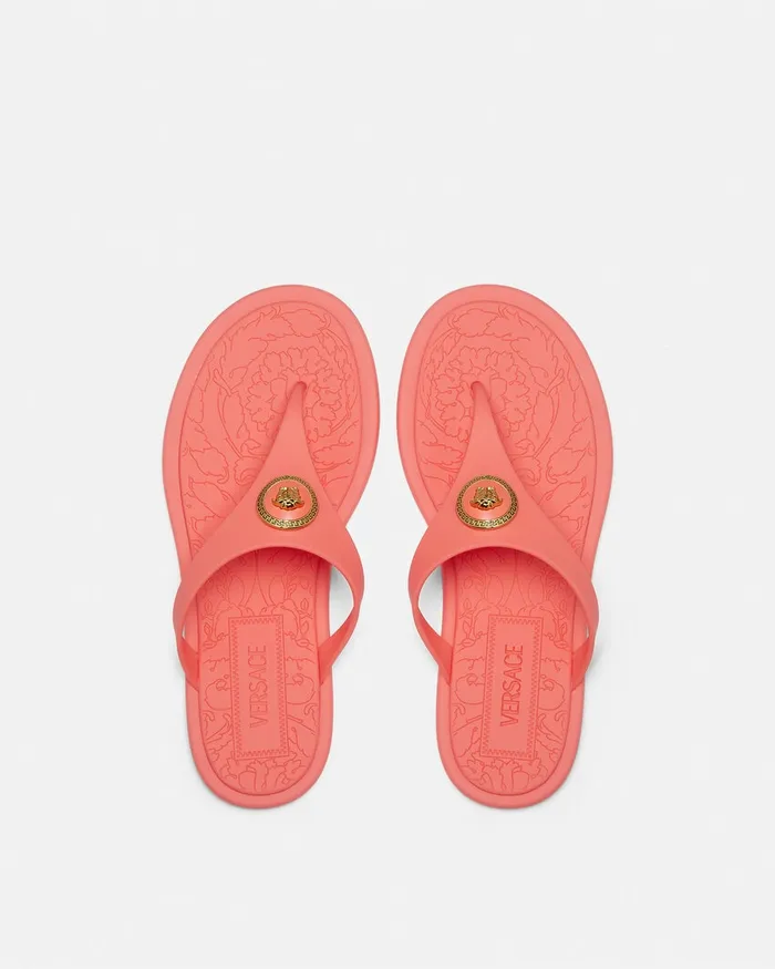 Alia Women Versace Alia Flat Rubber Sandals Coral