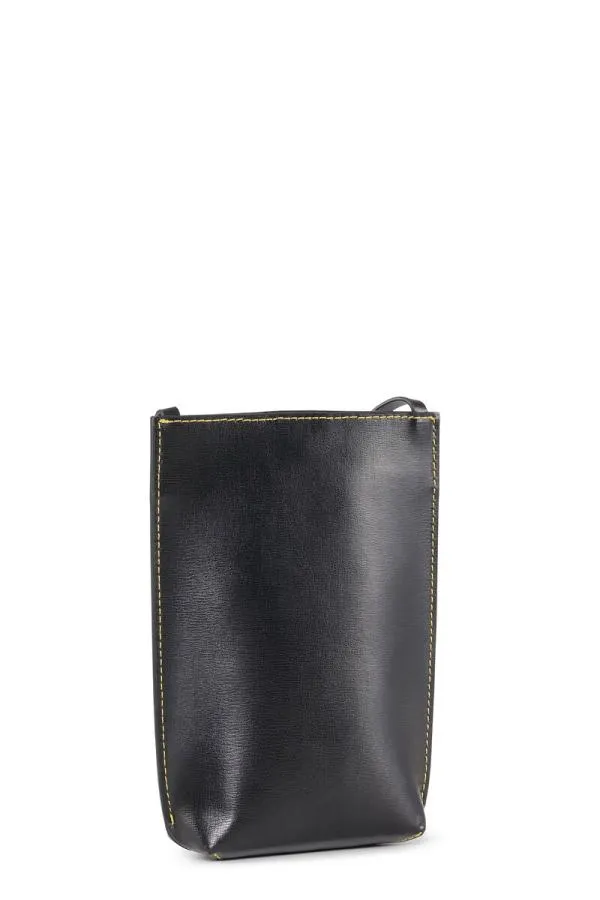 Bags GANNI Crossbody Small Yellow Stitch Banner Crossbody Bag Black Bags GANNI Crossbody Small Yellow Stitch Banner Crossbody Bag Black