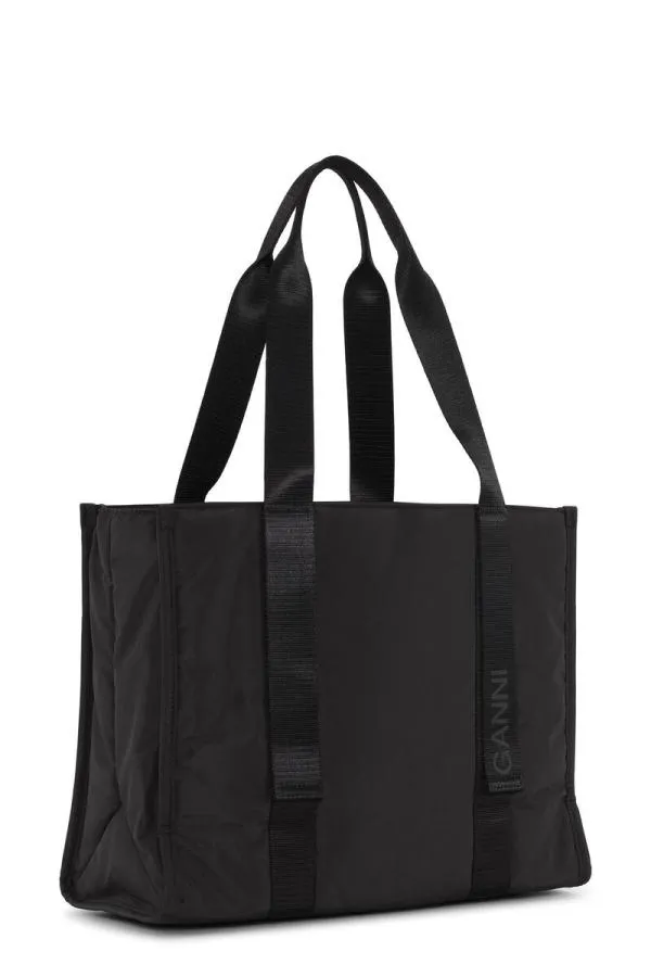 Bags GANNI Shoulder Medium Black Tech Tote Black