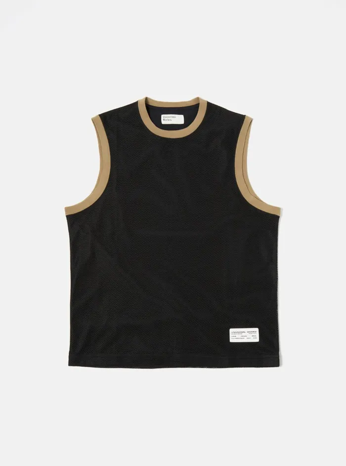 Basketball Vest In BlackNavy MeshSingle Jersey Men Universal Works Tees