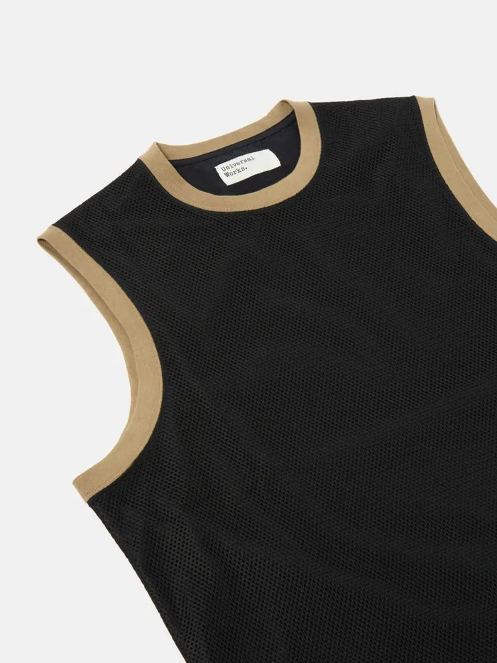 Basketball Vest In BlackNavy MeshSingle Jersey Men Universal Works Tees