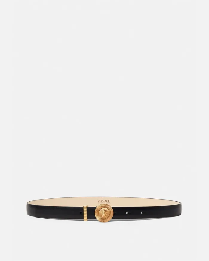 Belts Women Versace Medusa Biggie Leather Belt 2 Cm Blackgold