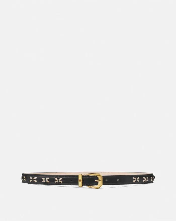 Belts Women Versace Medusa Heritage Leather Belt 2 Cm Blackgold