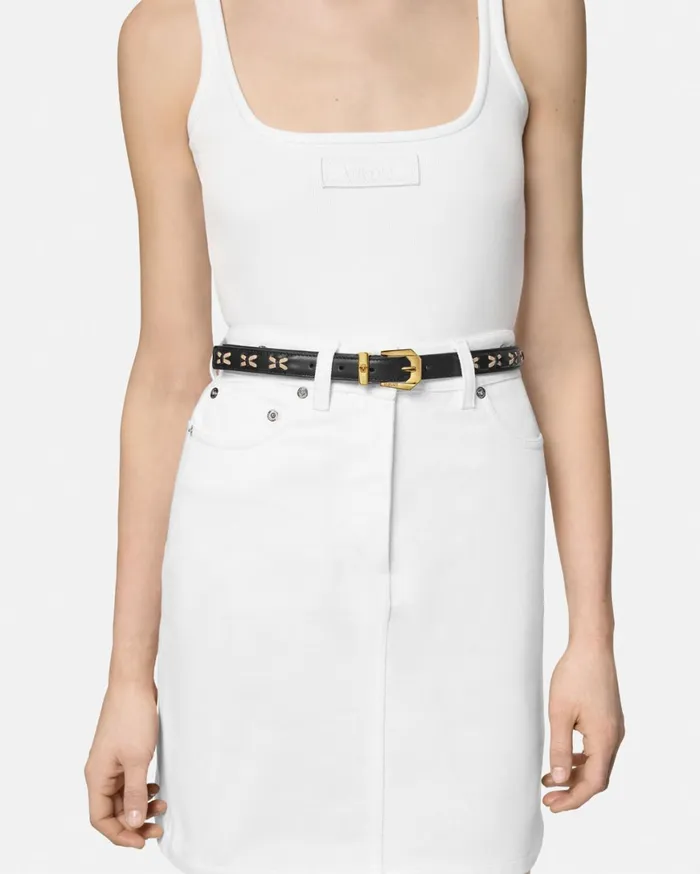 Belts Women Versace Medusa Heritage Leather Belt 2 Cm Blackgold