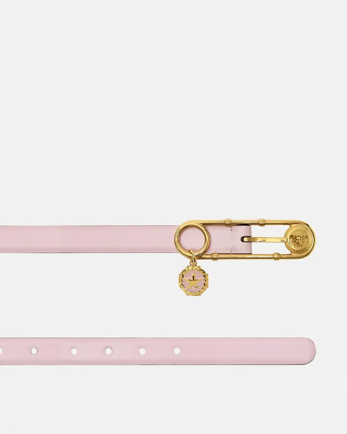 Belts Women Versace Safety Pin Leather Belt 2 Cm Light Pink
