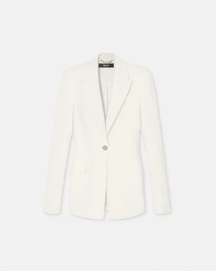 Blazer and Jackets Women Versace SingleBreasted Dv Blazer White