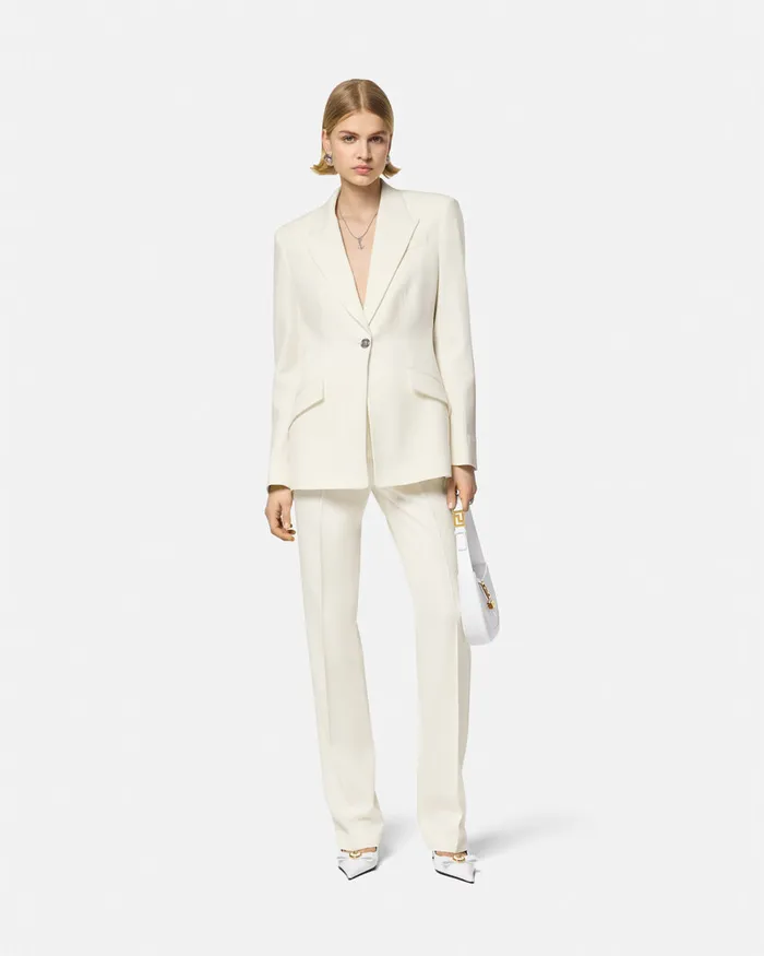 Blazer and Jackets Women Versace SingleBreasted Dv Blazer White