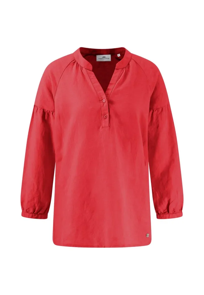 Blouses Women FYNCHHATTON Plain Blouse With A Vneckline Whitesummer Redfresh Roselight Blue